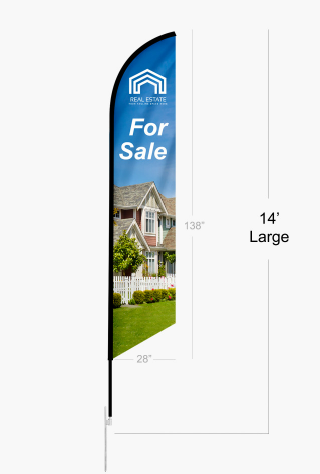 Feather Angled Flag+Pole