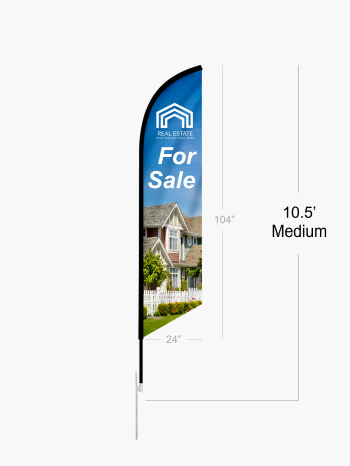 Feather Angled Flag+Pole