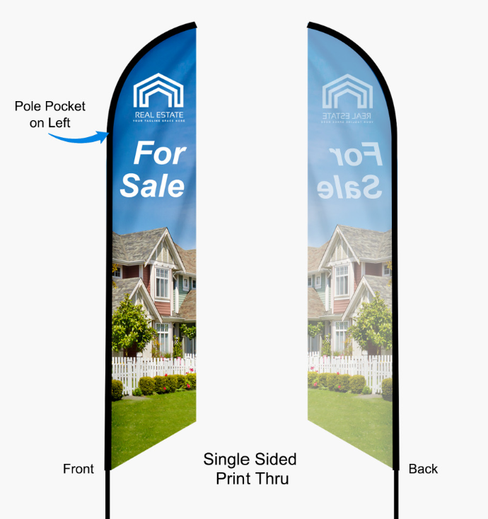 Feather Angled Flag+Pole