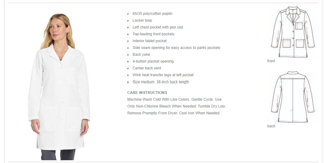 Women's Consultation Long Lab Coat