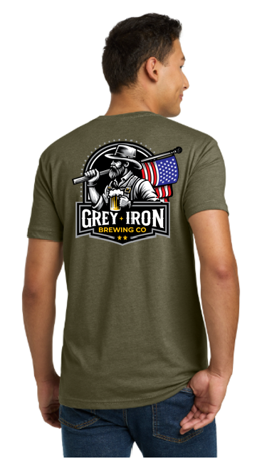 Grey Iron Brewing Co American Flag Next Level Shirt