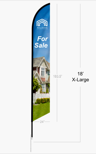 Feather Angled Flag+Pole