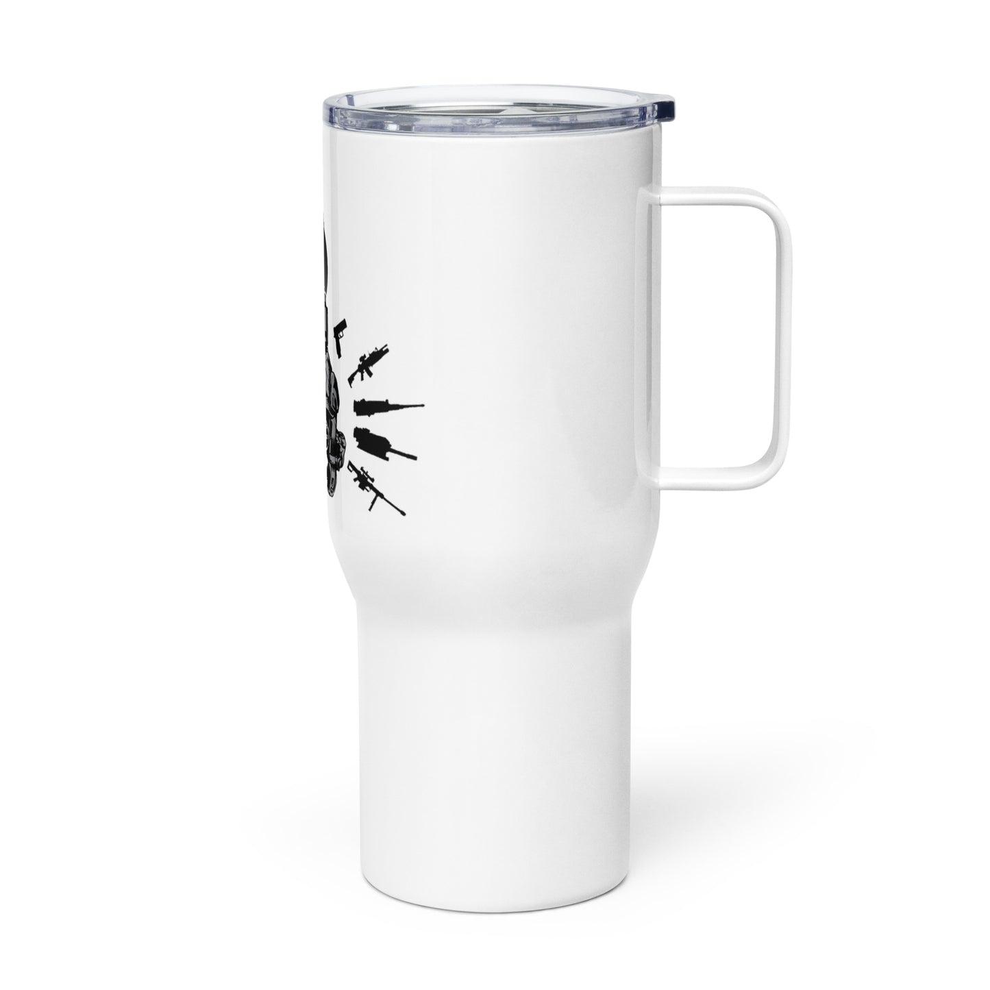 Travel mug with a handle