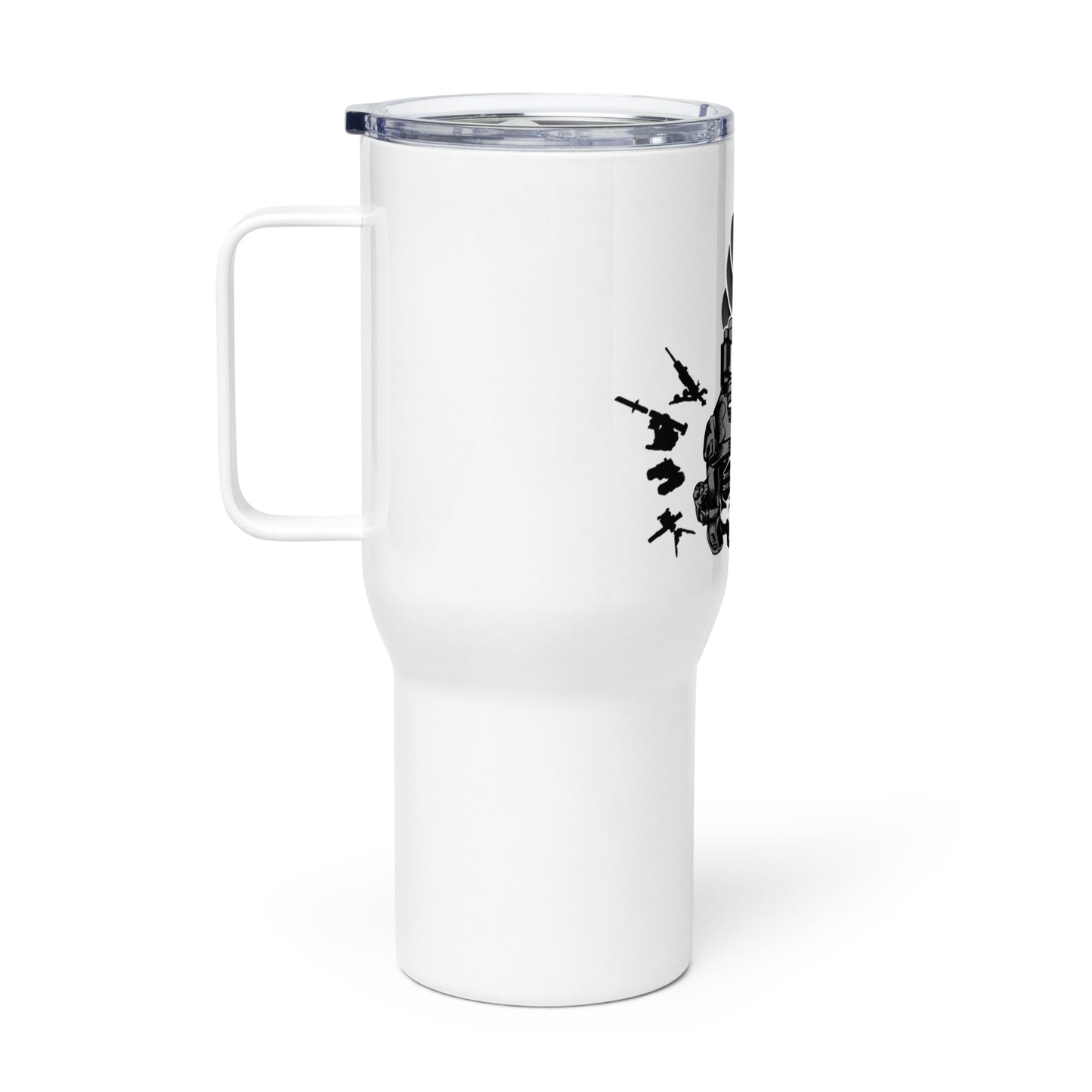 Travel mug with a handle