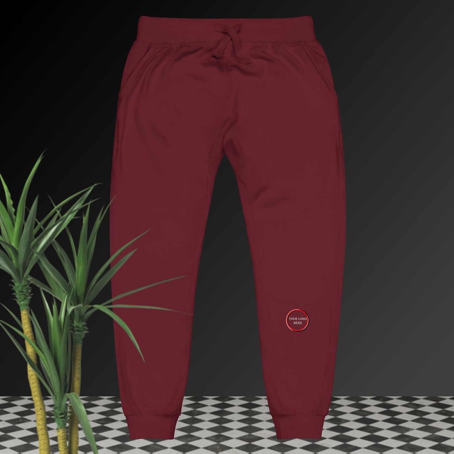 Unisex fleece sweatpants, Customizable logo