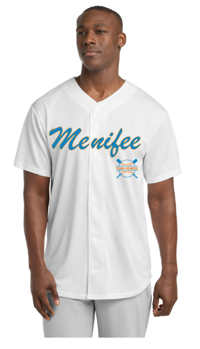 Menifee Night Tough Mesh Full-Button Jersey (White)