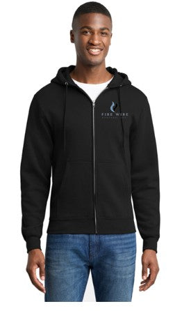 FireWire Jet Black Full Zip Up Hoodie