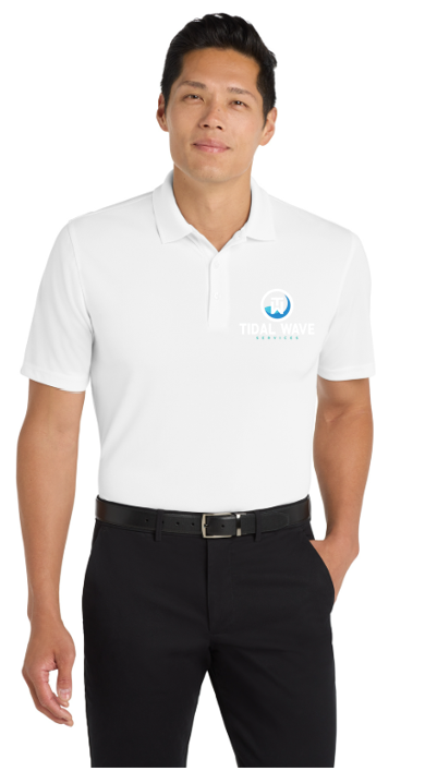 Dry Zone® UV Micro-Mesh White Polo Tidal Wave