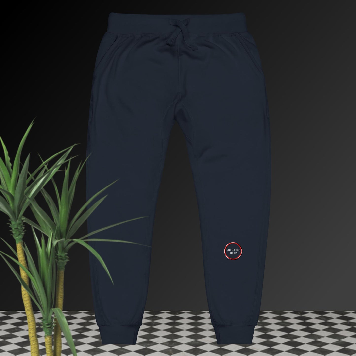 Unisex fleece sweatpants, Customizable logo