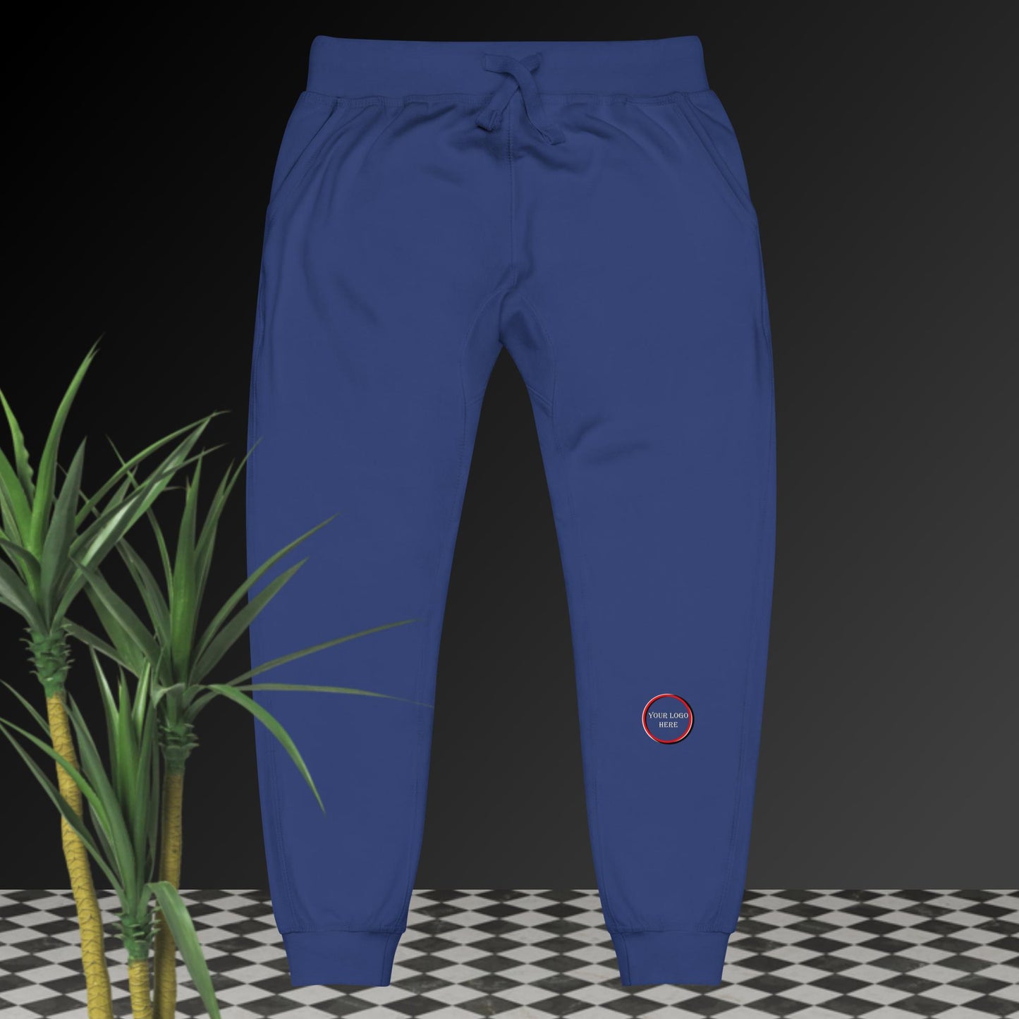 Unisex fleece sweatpants, Customizable logo