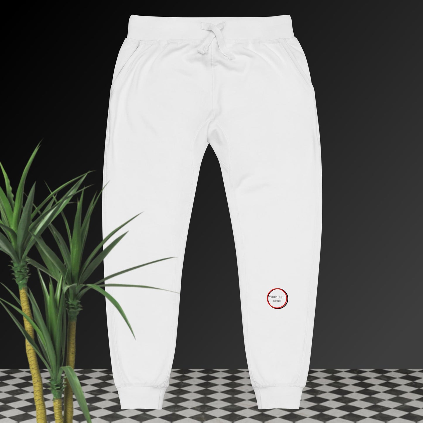 Unisex fleece sweatpants, Customizable logo