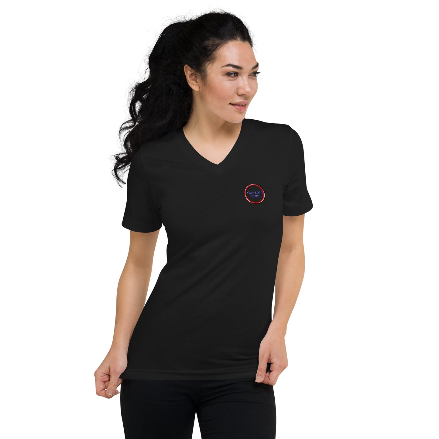 Custom Unisex Short Sleeve V-Neck T-Shirt